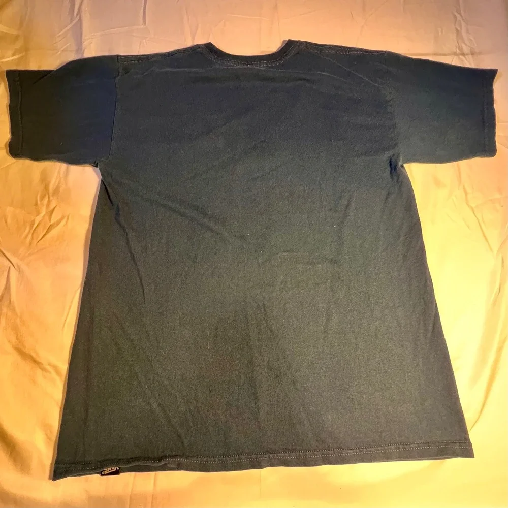 Vans Medium T-Shirt Navy Blue Yellow Logo Graphic Short Sleeve Tee Skater Grunge